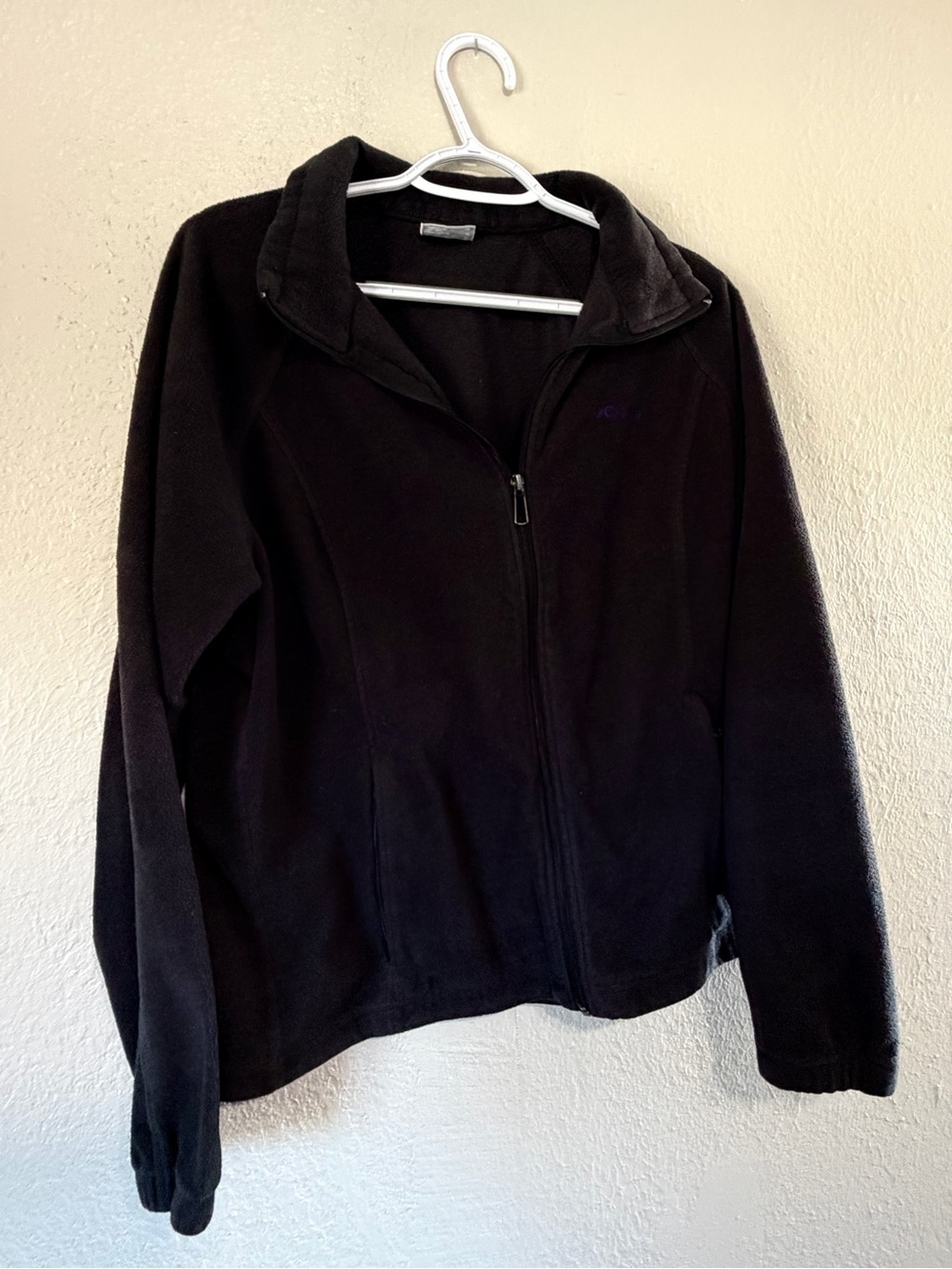 The North Face Black Purple Full Zip Fleece Jacket Coat Woman’s Size XL